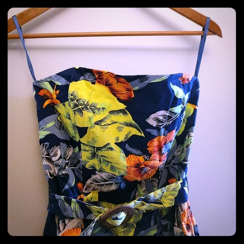 French Connection Floral Strapless Dress